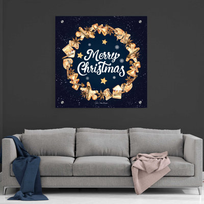 «Gingerbread Merry Christmas Wreath» par Seven Trees Design, art mural en verre acrylique