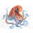 Funny Colorful Octopus Placemat | Blue Animals Bedroom Decor