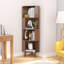 Bibliothèque d'angle autoportante de 149 cm de hauteur, tablette en bambou, meuble de rangement-652876261