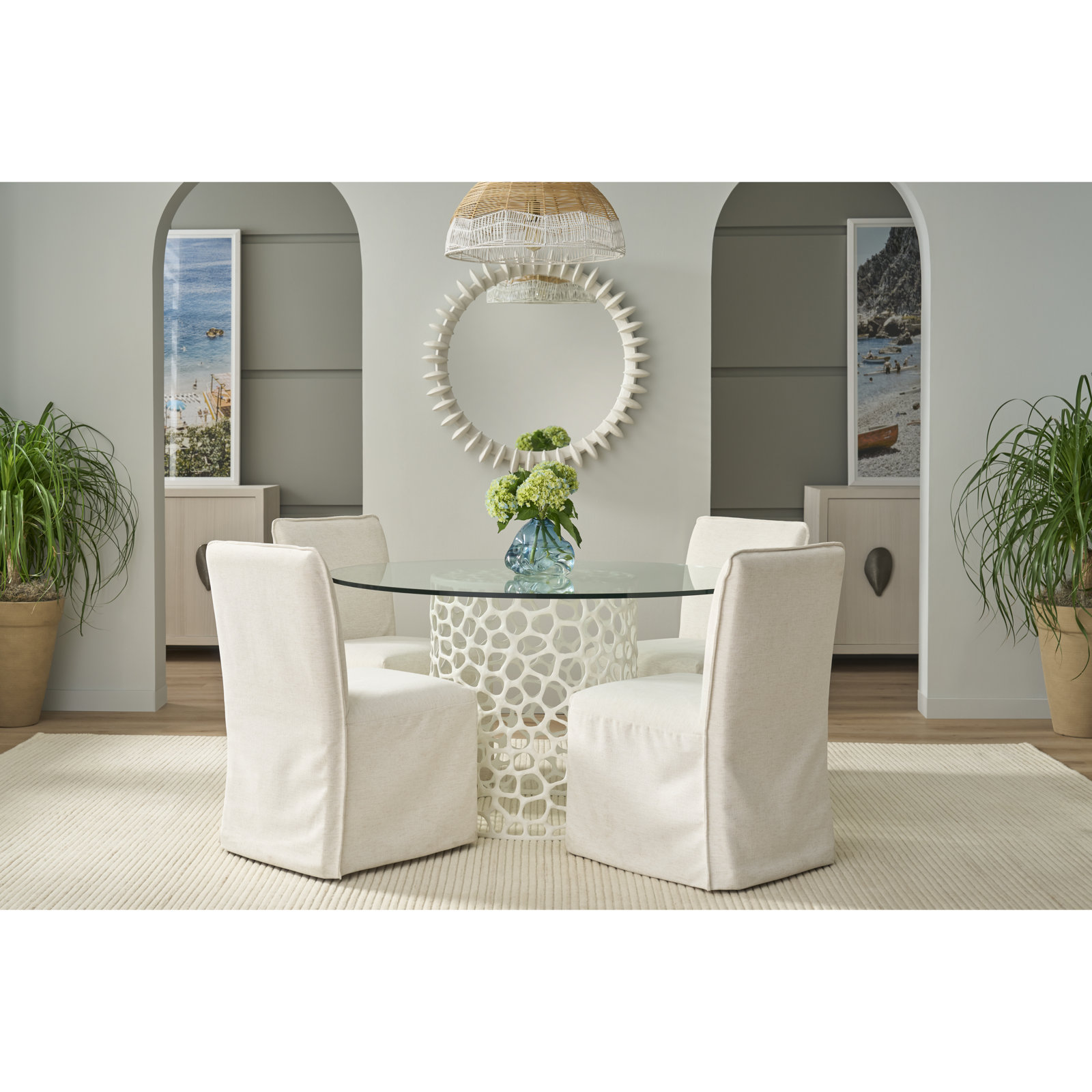 Westhampton Dining Table, White, 30" H x 60" L x 60" W
