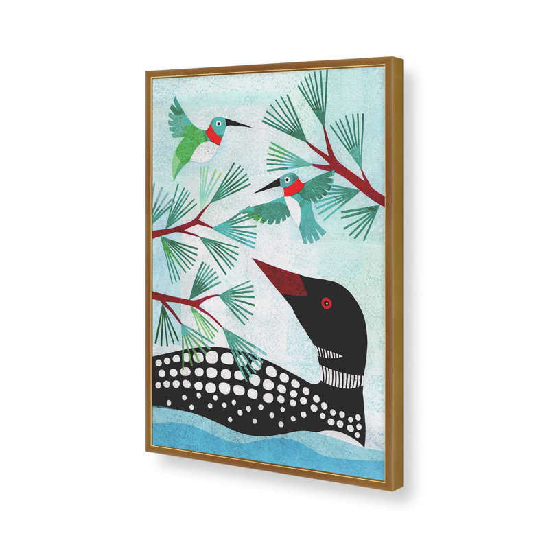 Reproduction d'art sur toile «Wilderness Collage» par Kim Conway, Open Corner Framed Print without Mat Paper, Gold