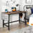 1 Pcs Rolling Computer Desk Metal Frame Pc Laptop Table Wood Top Study Workstation