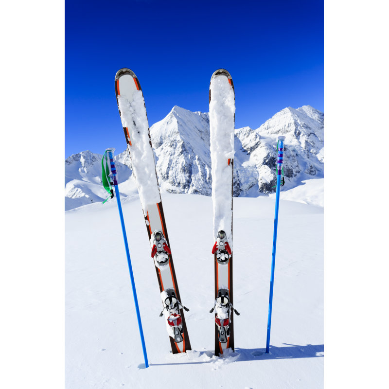 Ski Equipments On Snow by Wojciech_gajda - Wrapped Canvas Print, 46cm H x 30cm W x 3.8cm D