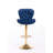 Set Of 2  Bar Stools,With Chrome Footrest And Base Swivel Height Adjustable Mechanical Lifting Velvet And Golden Leg Simple Bar Stool-48174306