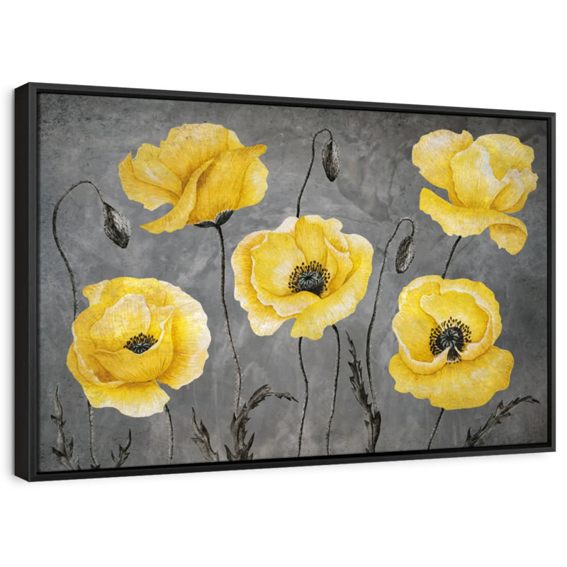 Yellow Poppies Canvas Print, 9" H x 13" W