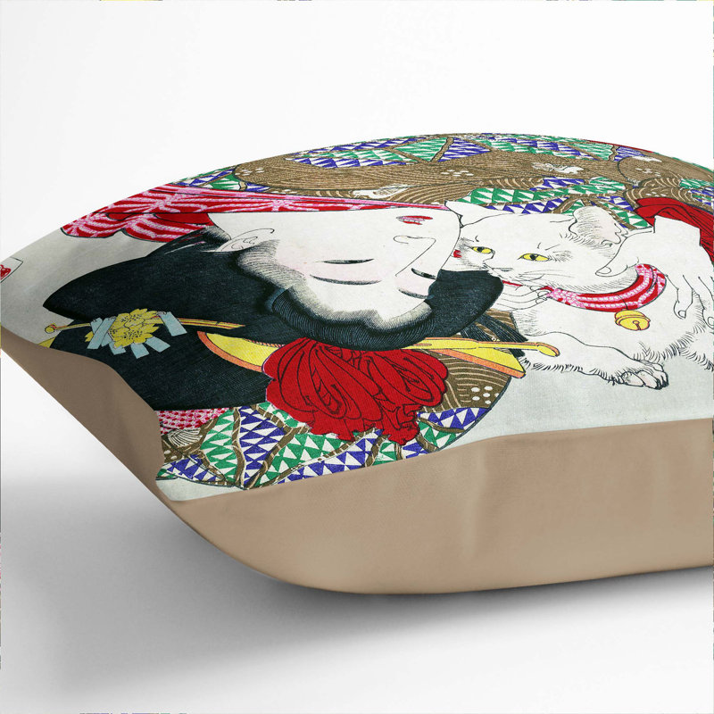 Square Throw Cushion, Stone, 40cm H x 40cm W x 15cm D