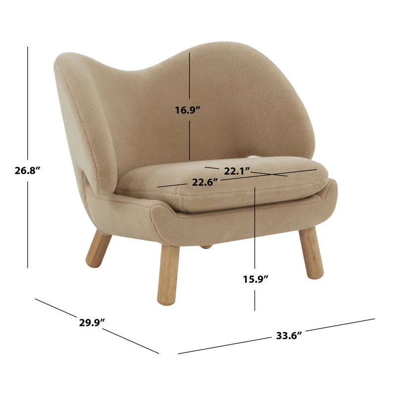 Felicia Contemporary Accent Armchair, Natural, Tan