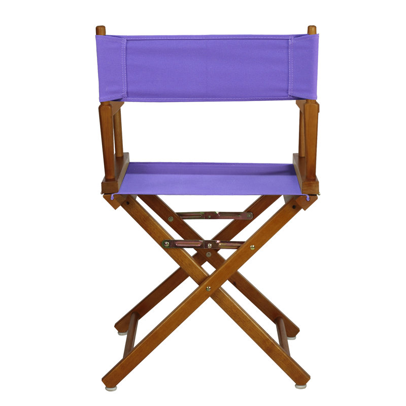 Chaise de réalisateur pliante 18 po, Chêne miel, Mauve