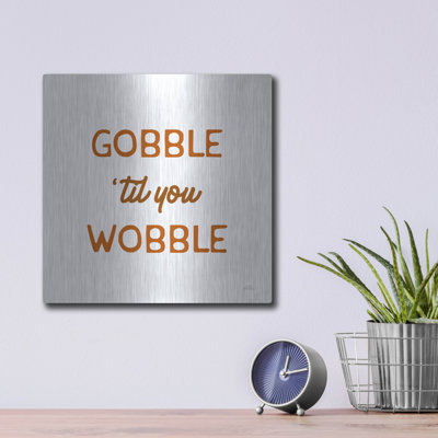 Art mural luxueux en métal «Thanksgiving Typographie 1» par Laura Marshall