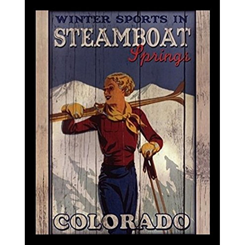 « Ski Steamboat Springs » par Kate Ward Thacker-impression de publicités sur papier, H 22,5 po x l 18,5 po x P 1,25 po