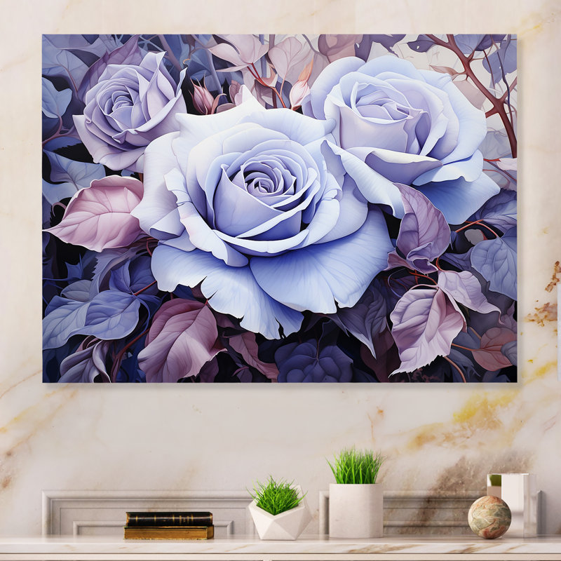 - Reproduction d'art mural en métal Roses, H 24 po x l 32 po x P 1 po