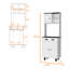 Garde-manger avec rangement spacieux, 2 tablettes ouvertes, 1 tiroir, 1 armoire, 2 tablettes, blanc et wengé