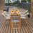 Counter Height 39.37'' Aluminum Frame Outdoor Patio Bar Table Wood-Like