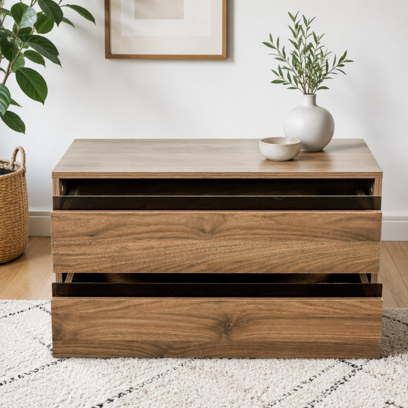 Armoire de rangement empilable avec 2 tiroirs