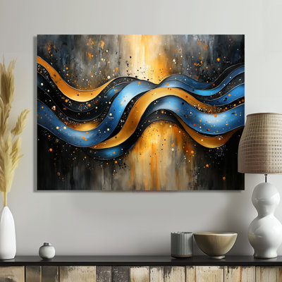 Bradninch Golden Blue Wave - Dérive optique - art mural d'art