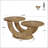 2-Tier Round Coffee Table with U-Shaped Frame