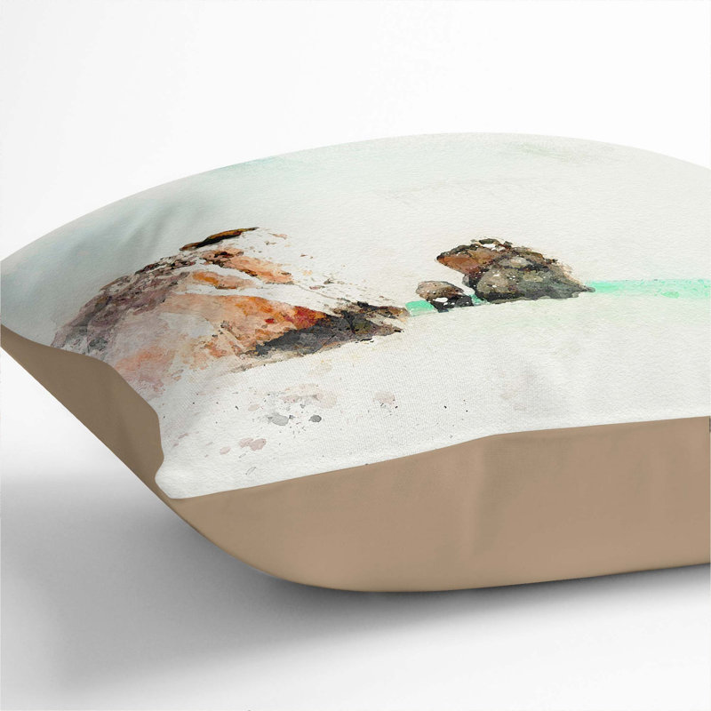 Square Cushion, 40cm H x 40cm W x 15cm D, Stone