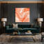 Aquarelle abstraite, art mural sur toile beige