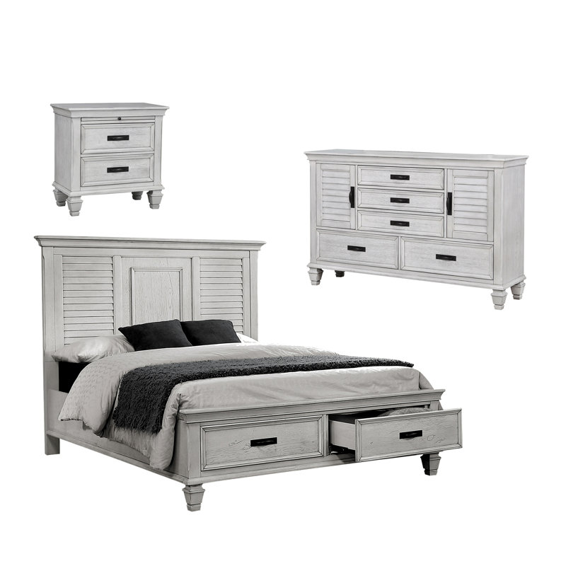 Ensemble de chambre à coucher avec commode 3 pièces Staats, Très grand, Blanc