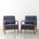 Walnut Frame/Navy Blue Cushion
