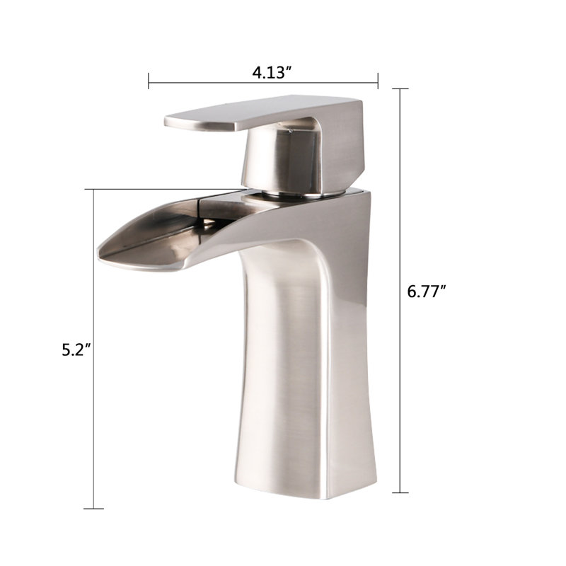 Brushed Nickel Single Handle Waterfall Faucet - Ideal For Bathroom Decor, Precise Flow, Lead , Rust, Solid Brass Safe To Use, Corrosion , Restroom