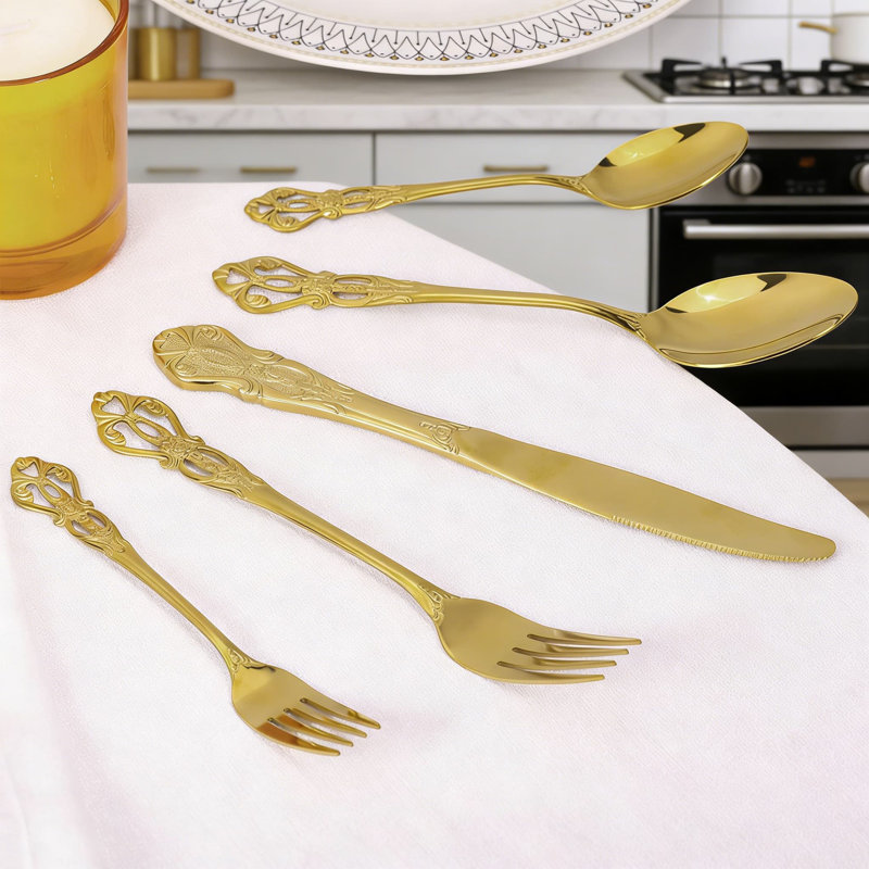 Ensemble de couverts Royal Retro, Doré
