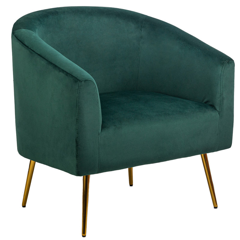 Méridienne Twyla, Velours vert, Doré