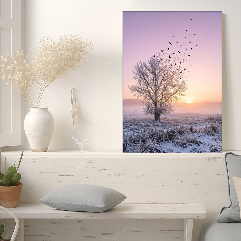 Art mural sur toile Frosty Tree, H 36 po x l 24 po