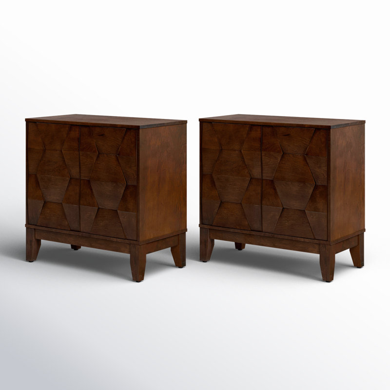 Armoire de rangement contemporaine à 2 portes avec tablettes réglables Isabele, Noyer