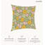 Coussin décoratif intérieur / extérieur en polyester rétro floral