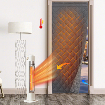 Summer Heat Blocking Thick Quilted Insulated Curtains, Thermal Insulated Curtains Room Divider For Energy Saving Window Treatment, W34 X L82, Grey, 1 Panel