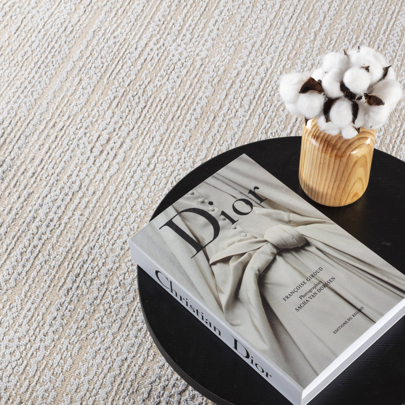 High-Low Preston Rug, Rectangle 8'9" x 11' 10", Beige/Gray