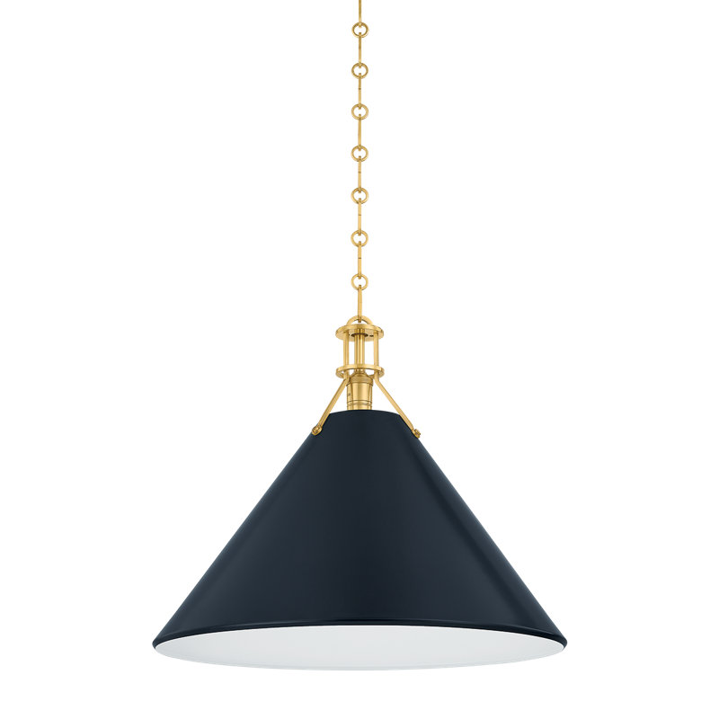 Luminaire suspendu classique 1 lumière Painted No. 2 par Mark D. Sikes pour Hudson Valley Lighting, Bronze patiné, Laiton