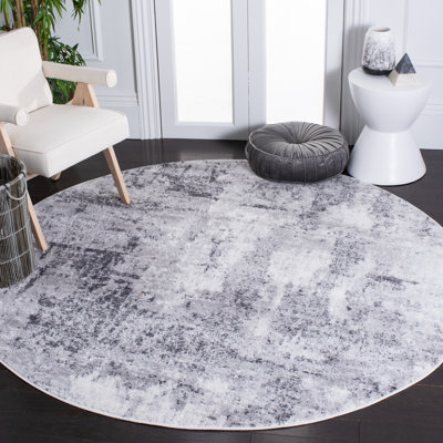 Tapis abstrait gris / ivoire Minyard
