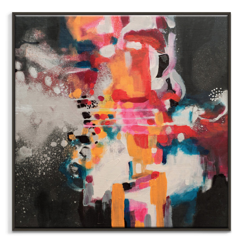 51215 by Amanda Morie - Painting on Canvas, 61cm H x 61cm W, Black
