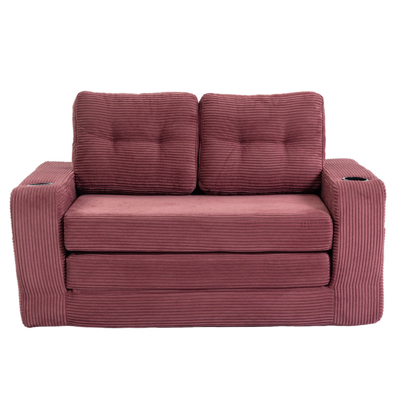 Canapé-lit convertible 2-en-1 avec mousse à mémoire de forme haute densité, conception de canapé de plancher dépliable pour le salon, la chambre à coucher ou le salon.