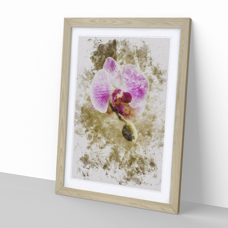 Orchid Flowers Vol.6 - Picture Frame Painting, 65cm H x 48cm W x 2cm D, Oak Framed