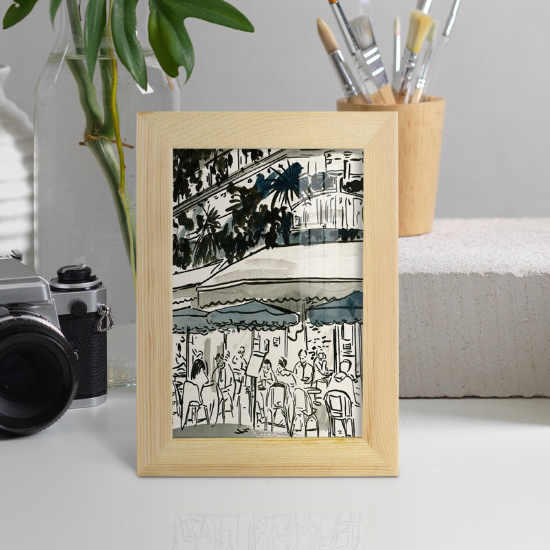 " Aucoin De Larue II ", 4" W x 6" H x 1'' D, Natural Framed Paper