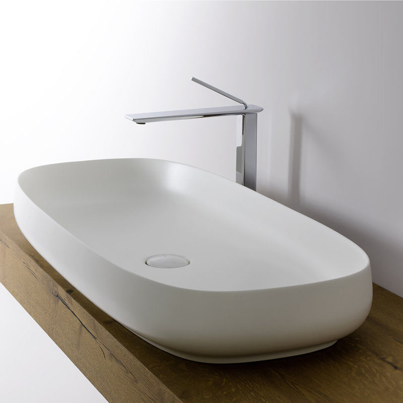 Seed 35.8'' L Bathroom Sink, Glossy White
