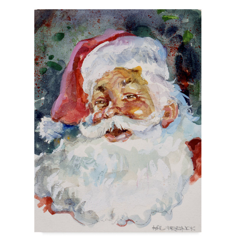 Hal Frenck Multicolor Santa Face Canvas Art for Kids