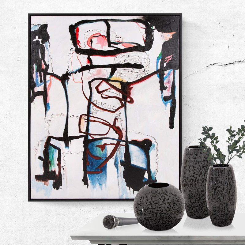 Vase de table en métal noir ergun, H 15 po x l 7 po x P 7 po