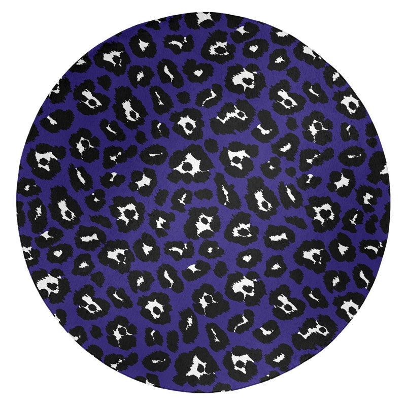 Animal Print Indoor Rug, Round 5'