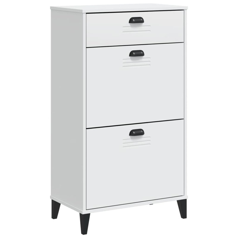 Armoire à chaussures Corrigan Studio® VIKEN - bois d'ingénierie blanc