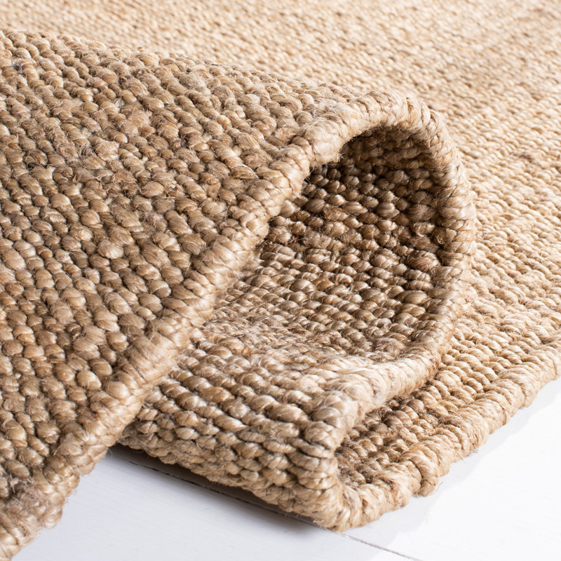 Fitzwater Natural Fiber Hand Woven Jute Striped Rug, Rectangle 2'6" x 4'