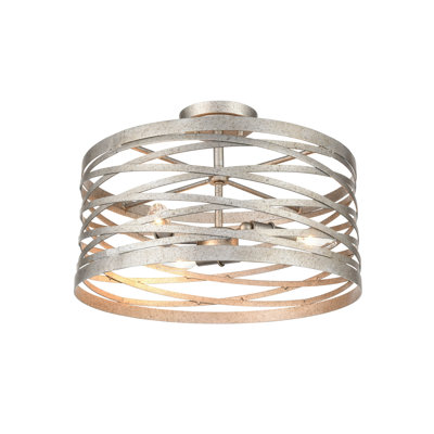 Luminaire à 3 lumières 16 po Reiff Noir mat semi-encastré