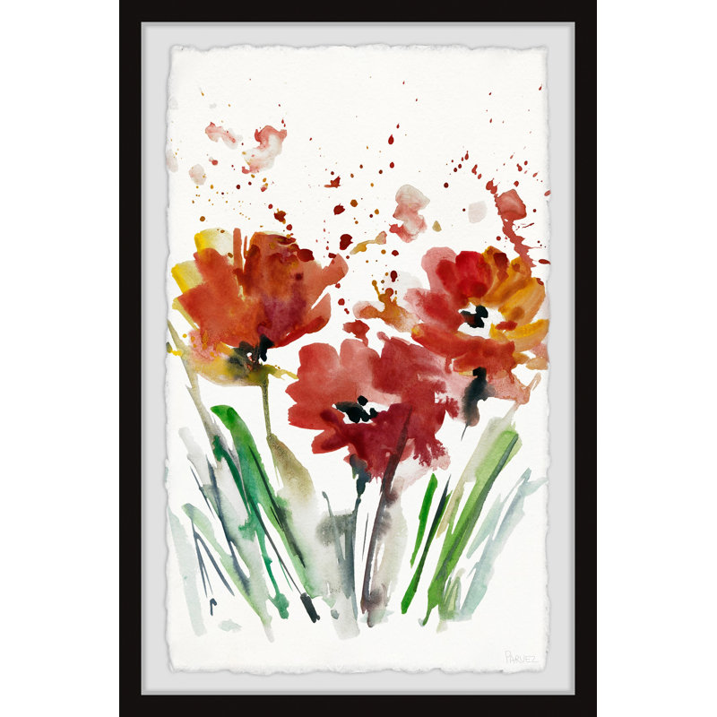 Flowers Smudge by Parvez Taj - Single Picture Frame Painting, 30 cm H x 20 cm W