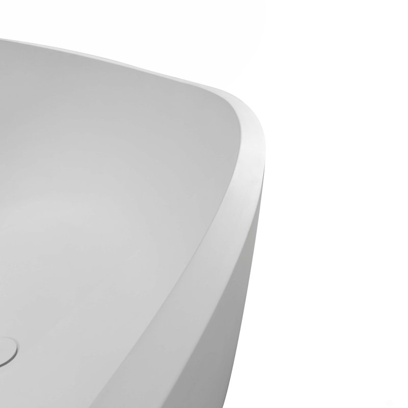 63" Premium Solid Surface Deep Soaking Bathtub