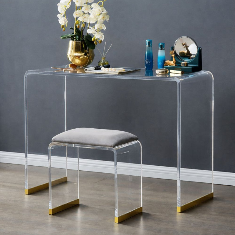 Liora Luxe Acrylic Ottoman