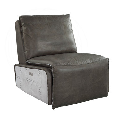 Power Motion Recliner with Aluminum Frame and Top Grain Leather