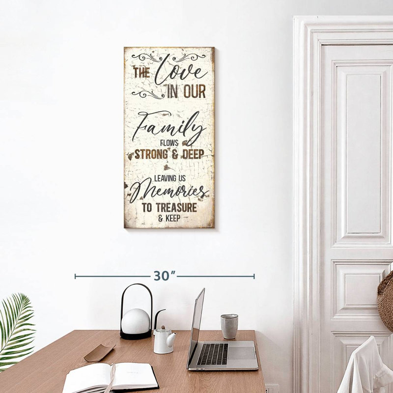Plaque murale «Love In Our Family», H 30 po x l 15 po